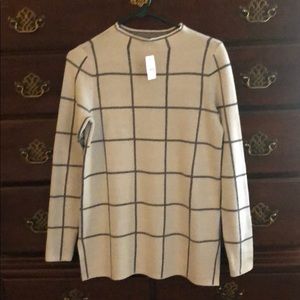 White with grey window pane stripes .Brand new!